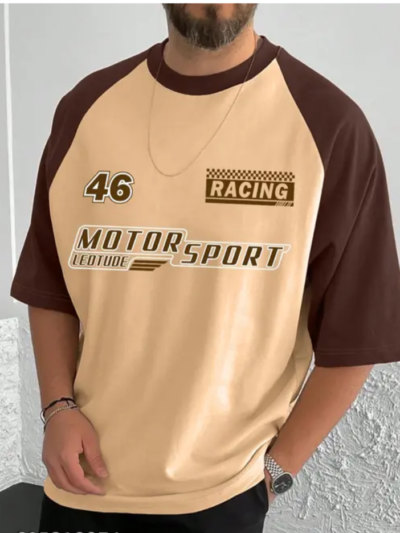 Leotude Oversized half sleeves cottonblend tshirt