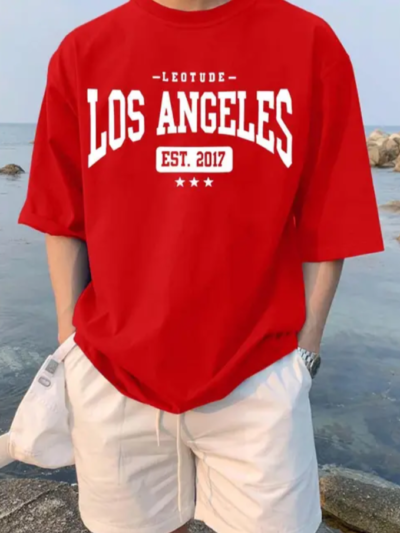 Los Angeles oversized t shirt in red
