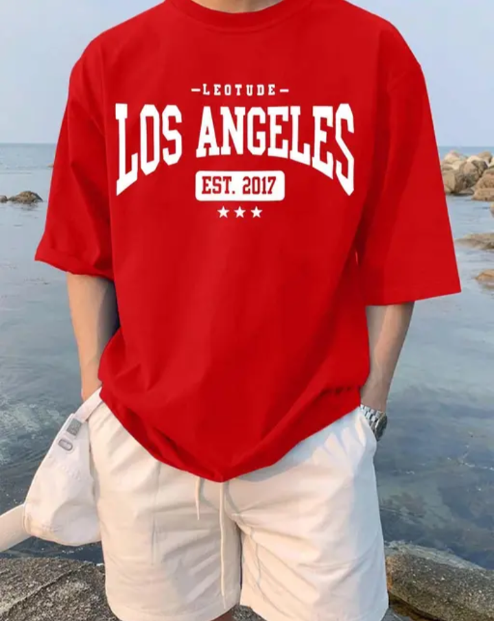 Los Angeles oversized t shirt in red