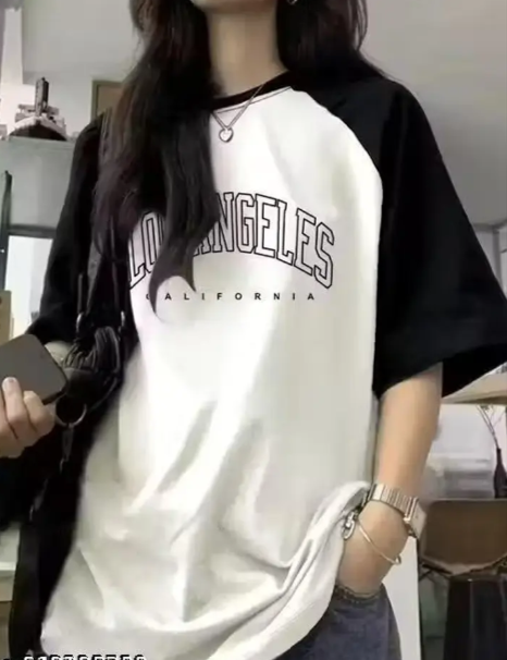 Oversized black and white tshirt for girls
