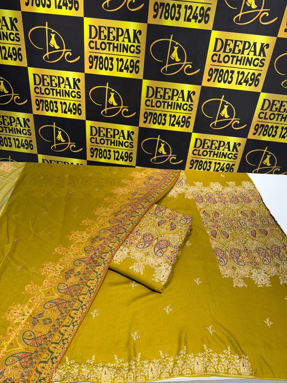 Premium Maroon Pashmina Unstitched Suit with Intricate Kani Style Print and Matching Dupatta - Image 3